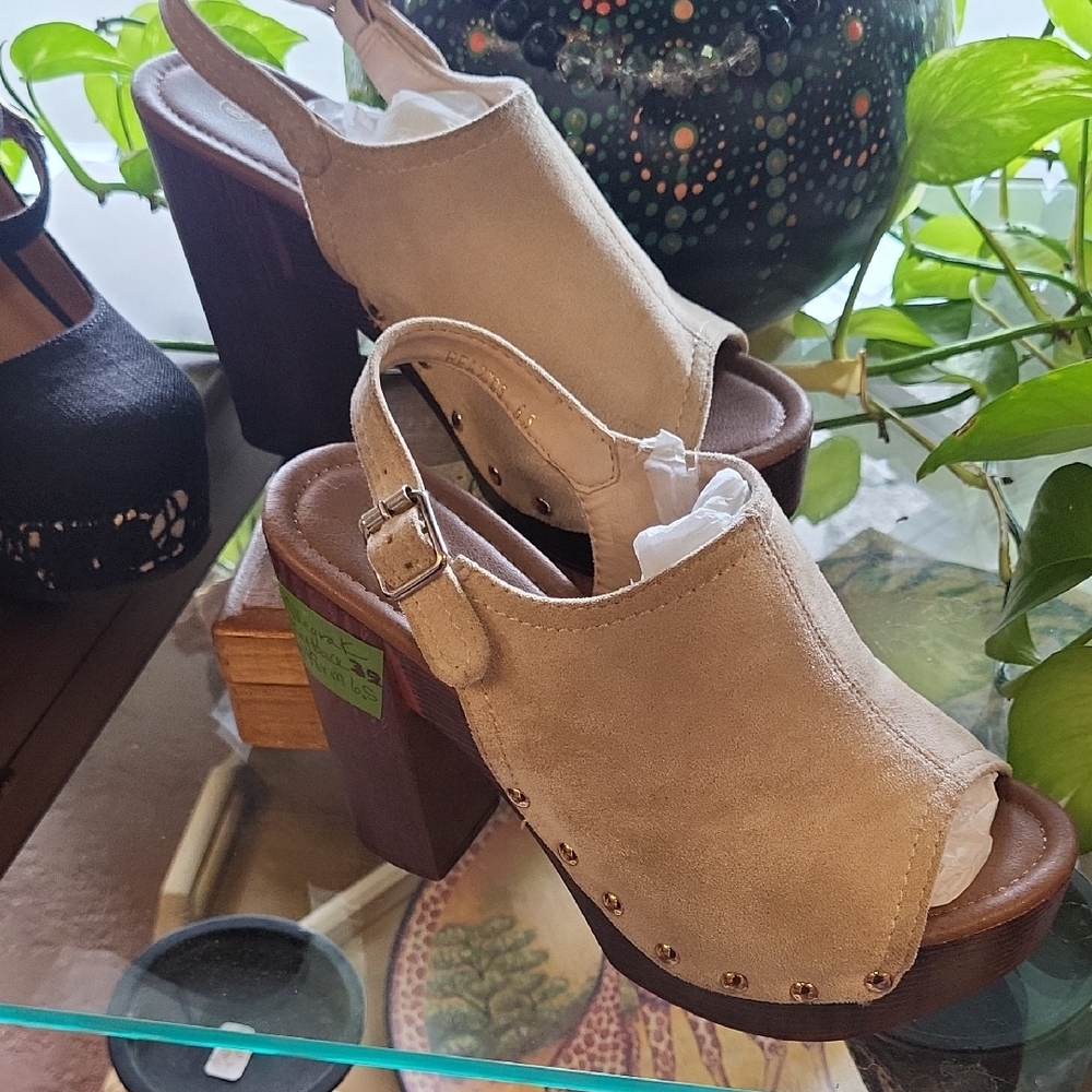 Elegant Tan Allegra K Slingback Platform Sandals